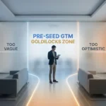 Pre-seed startup founder navigating the go-to-market Goldilocks zone between vague planning and unrealistic projections